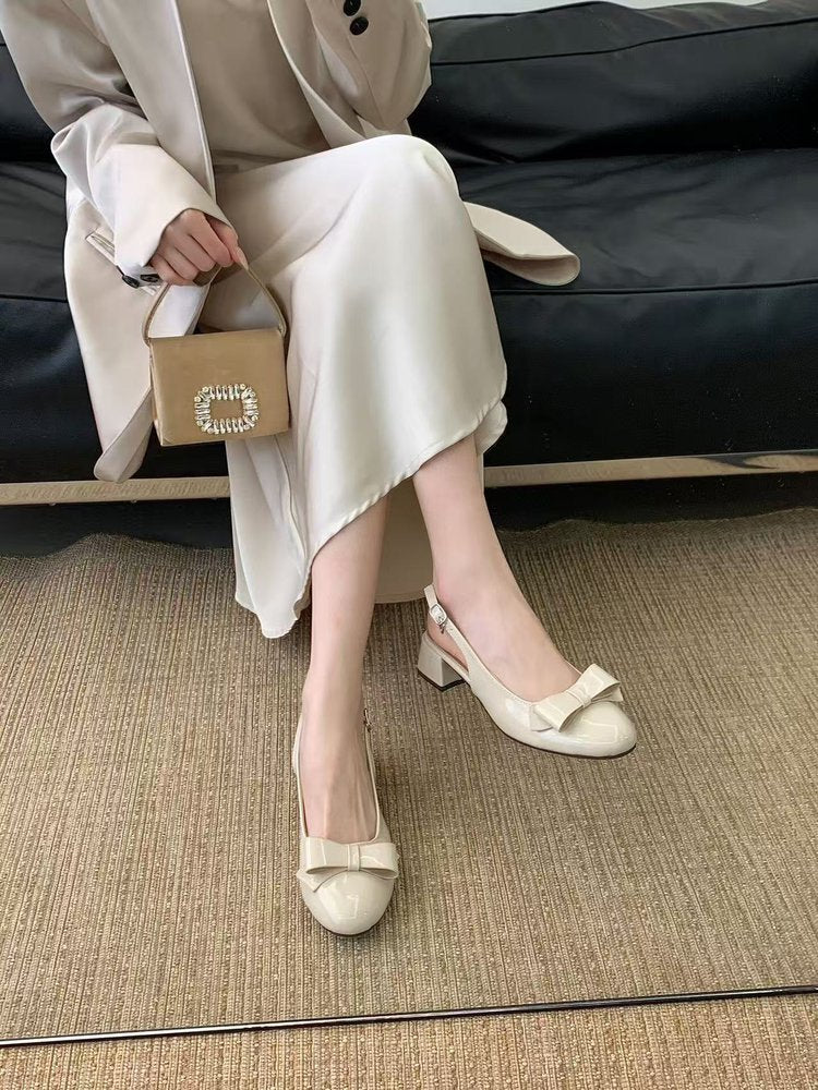 Damen elegante Sling-Pumps mit modischer Schleifenapplikation R&B