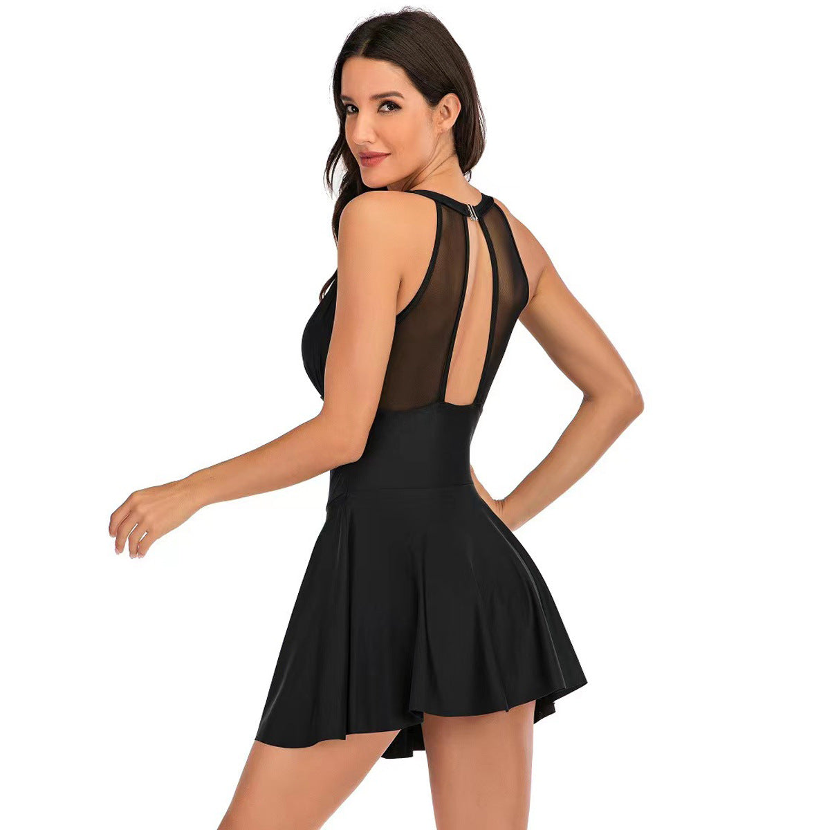 Damen Tankini mit fließendem Rock und unterstützendem Oberteil R&B