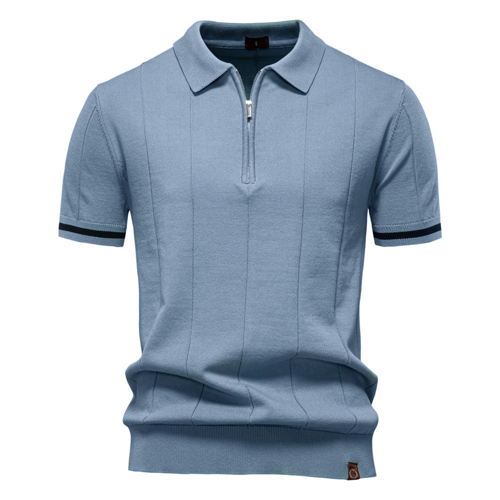 Herren Polohemd mit kurzer Knopfleiste und strukturiertem Design R&B