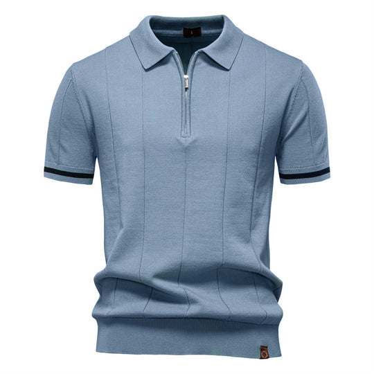 Herren Polohemd mit kurzer Knopfleiste und strukturiertem Design R&B
