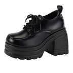 Damen Stiefeletten mit hohem Plateau und Schnürung