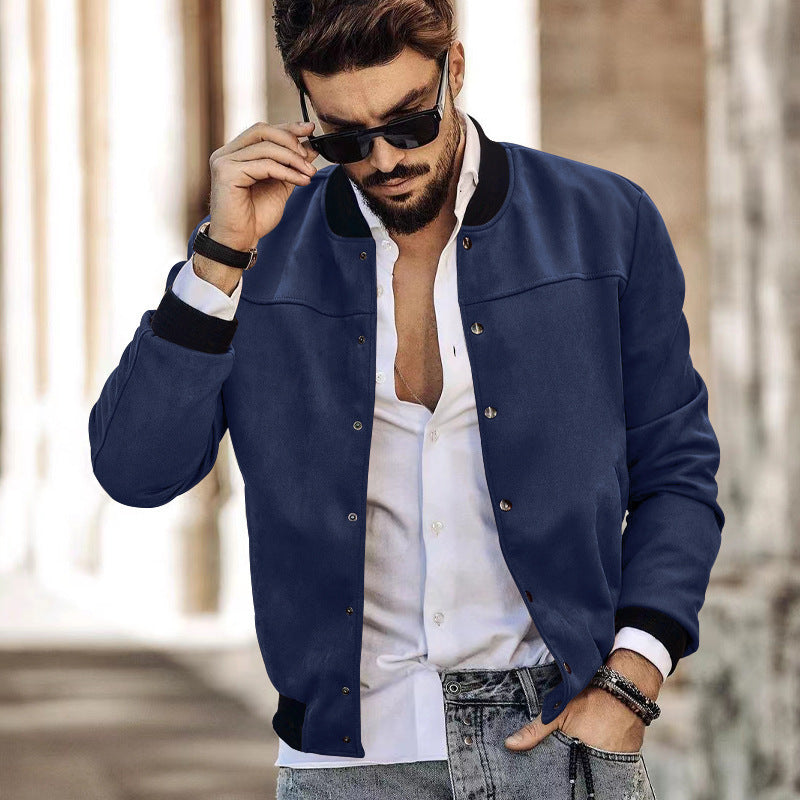 Herren modische Bomberjacke mit praktischen Taschen und elastischen Bündchen R&B