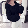 Damen Grobstrickpullover mit voluminösen Ärmeln und Zopfmuster R&B