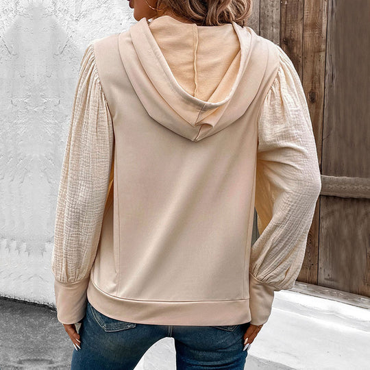 Damen Kapuzenpullover mit voluminösen Ärmeln und praktischen Kängurutaschen R&B
