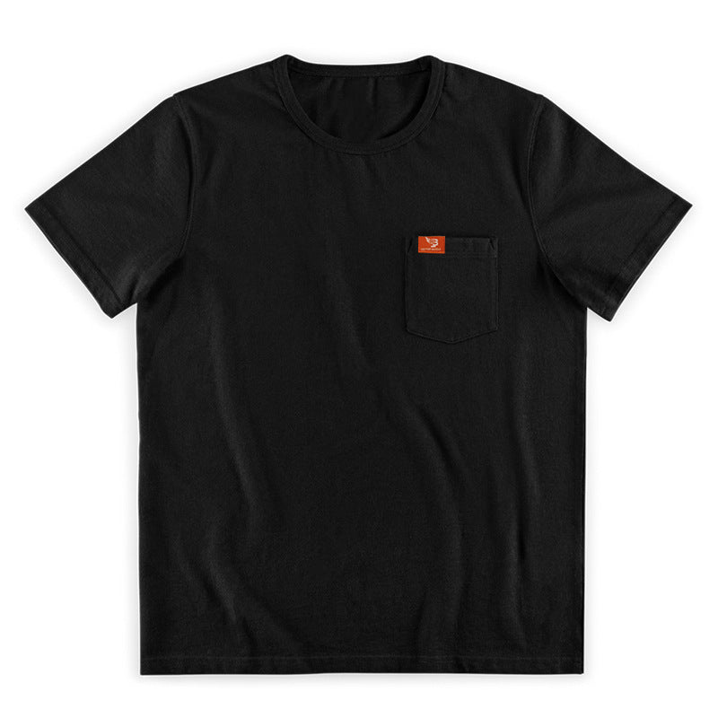 Herren nan Singlejersey-Kurzarmshirt mit aufgesetzter Brusttasche, verstärkten Nähten und Rundhalsausschnitt R&B