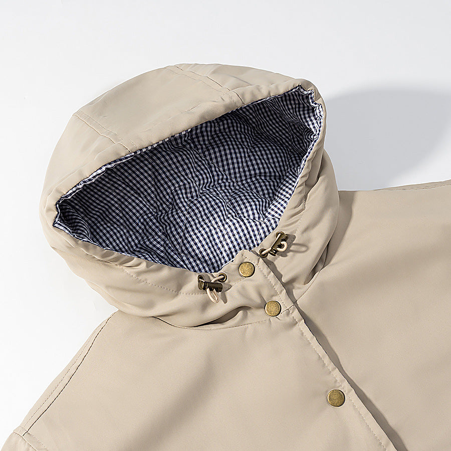 Damen gestepptes Übergangsjacke mit praktischer Kapuze R&B