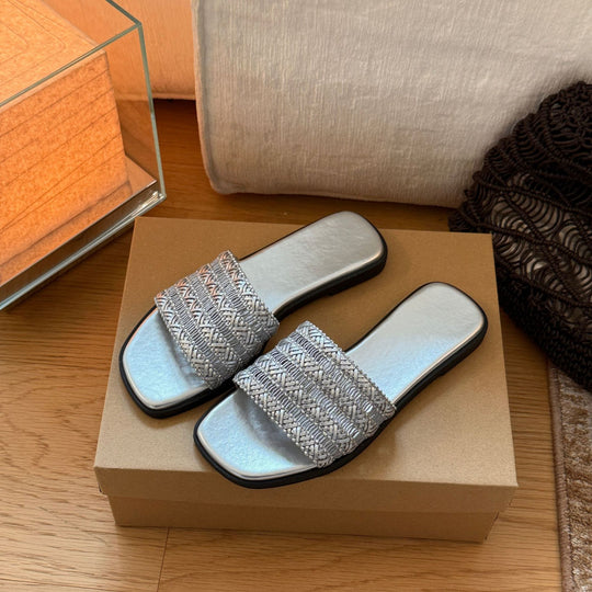 Damen Komfortable Zehentrenner-Sandalen mit modischem Riemendesign und weich gepolsterter Sohle R&B