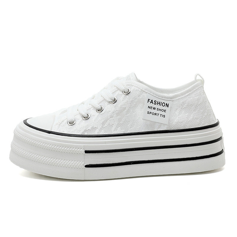 Damen Plateau-Sneaker mit modischem Textil-Obermaterial und rutschfester Sohle R&B