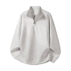 Damen Oversized Fleecepullover mit halb offenem Kragen R&B