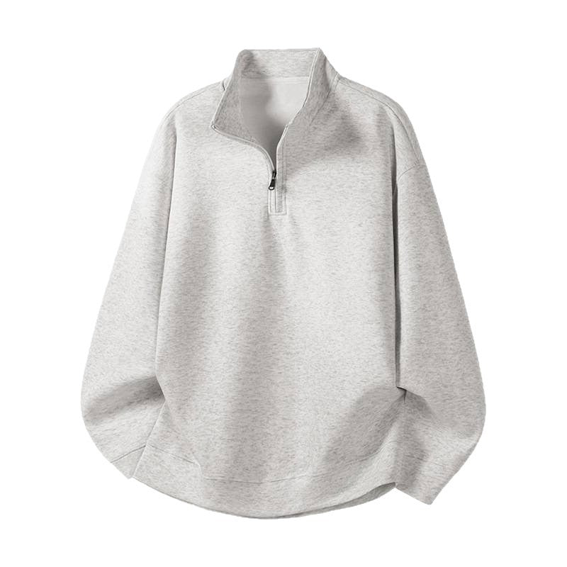 Damen Oversized Fleecepullover mit halb offenem Kragen R&B