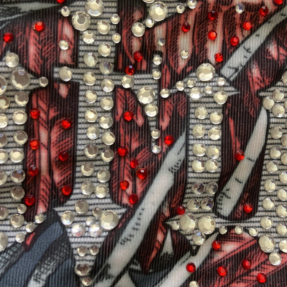 Damen Triangel-Bikini mit auffälligem Grafikumrandung R&B