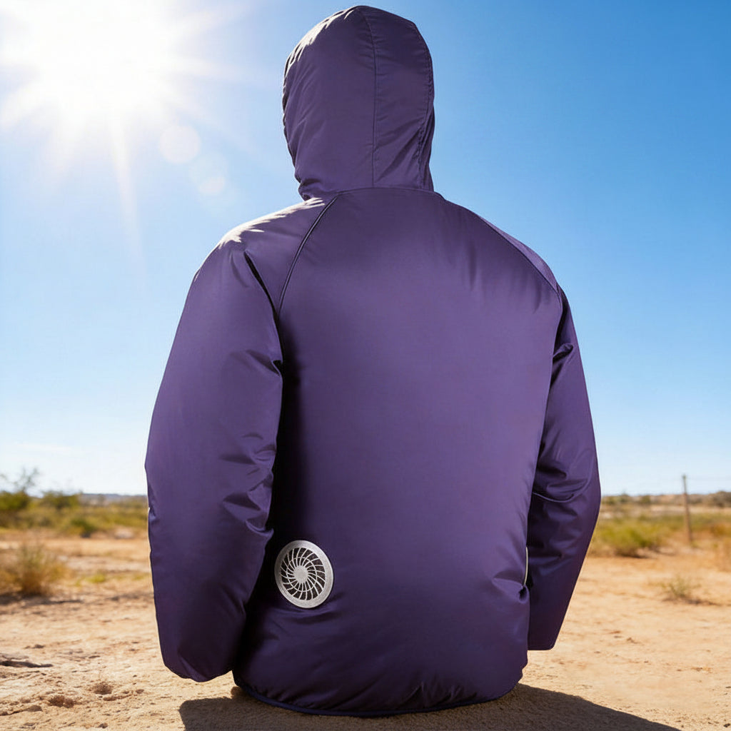 Unisex nan kühlende Jacke mit integrierter Lüftertechnologie und Kapuze R&B