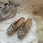 Damen Ballerinas mit eleganter Schleifenapplikation und schimmerndem Obermaterial R&B