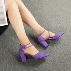 Damen elegante Sling-Pumps mit modischem Schnallenakzent und komfortablem Blockabsatz R&B
