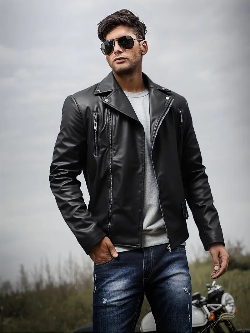 Herren Bikerjacke mit Steppnähten