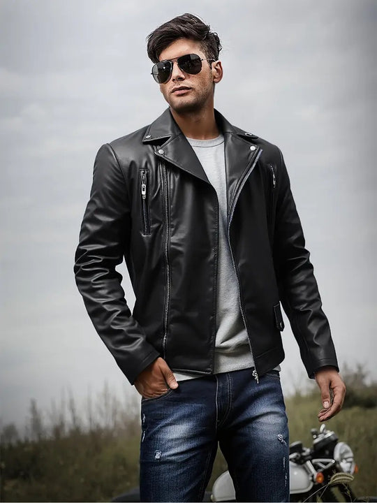 Herren Bikerjacke mit Steppnähten