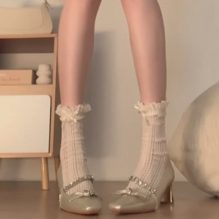 Damen Elegante Hochfront-Pumps mit glänzender Applikation R&B