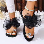 Damen extravagante Flip-Flops mit dekorativen Rüschen R&B