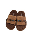 Damen Hausschuhe im Boho-Stil mit dekorativen Perlen EB