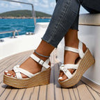 Damen Wedge-Sandalen mit kunstvollem Riemen-Design und komfortabeler Sohle R&B