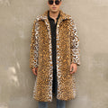 Herren Eleganter Kunstpelzmantel im Leopardenlook R&B