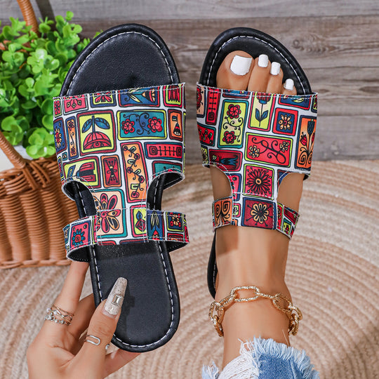 Damen Blumige Sandalen im modernen Design R&B