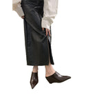 Damen schlanke Mules mit modernem asymmetrischem Design R&B