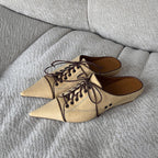 Damen elegante Schnürschuhe mit spitzem Schuhdesign und feinem Leder R&B