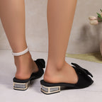 Damen Elegant und verspielte Zehentrenner-Sandalen mit dekorativem Schleifen-Detail R&B