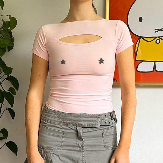 Damen luftiges Trägershirt mit elegantem Cut-out-Design und floralem Druck R&B
