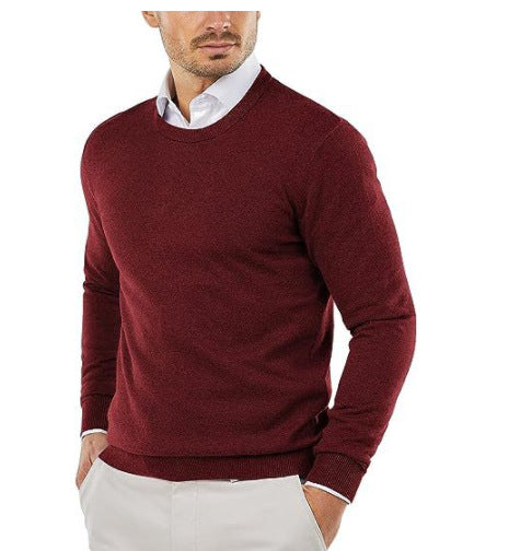 Herren eleganter Rundhals-Pullover aus feiner Baumwolle R&B