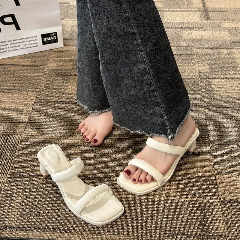 Damen eleganten und komfortablen Mules mit Blockabsatz R&B