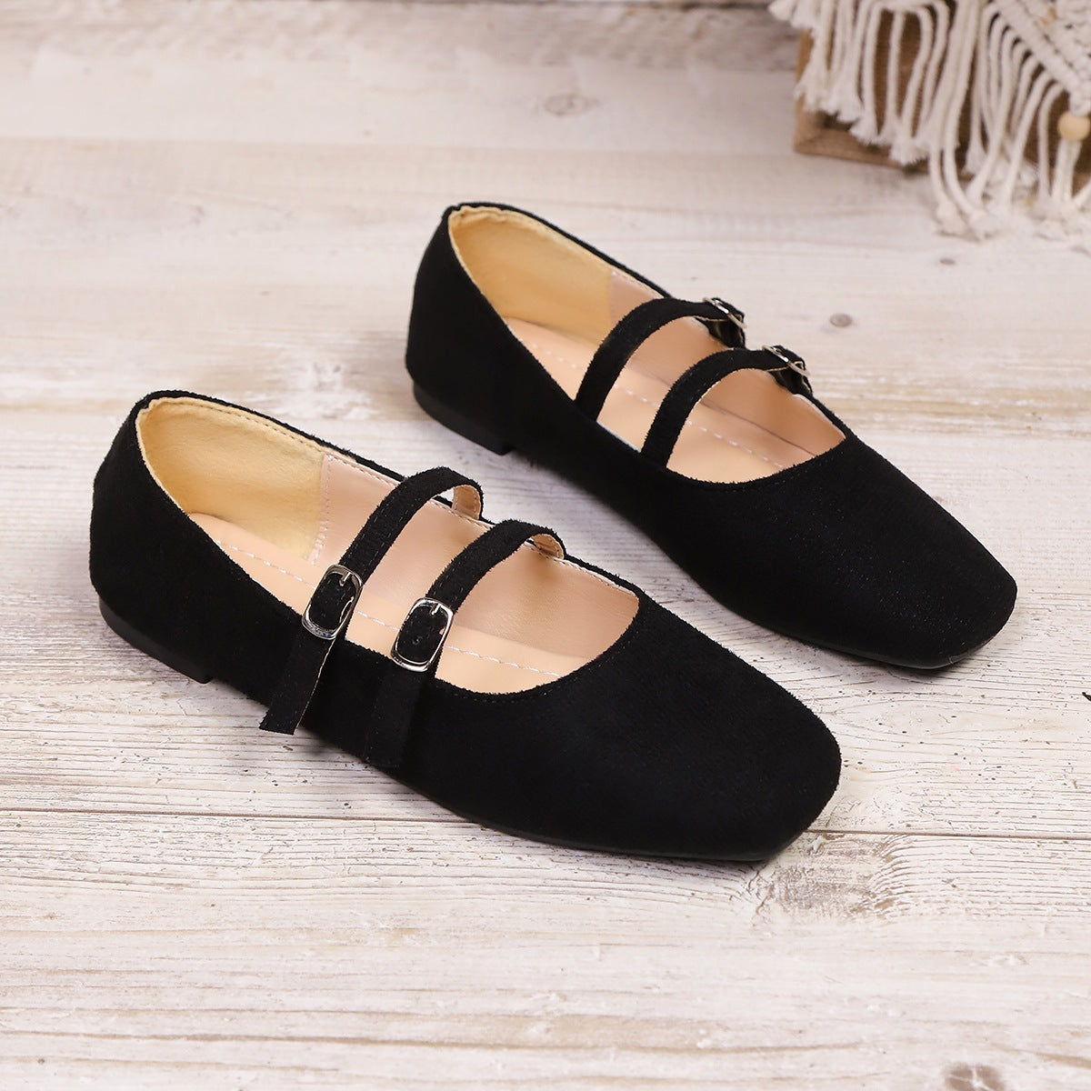 Damen Ballerinas mit verstellbarem Riemendesign und bequemer Sohle