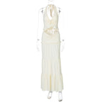 Damen Maxi-Kleid mit offener Rückenpartie und innovativem Wickeldesign R&B