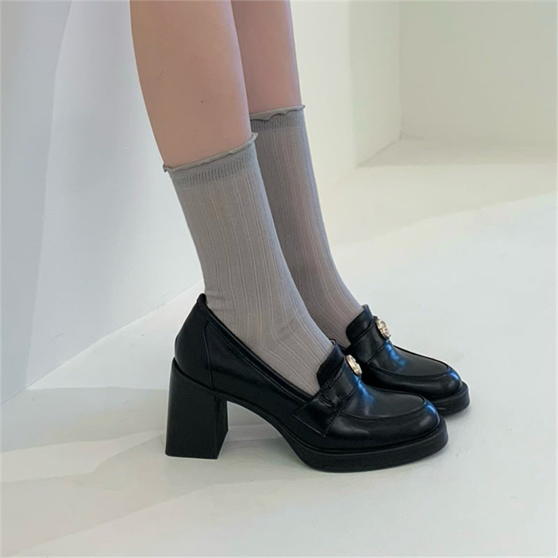 Damen Elegante und komfortable Mokassins mit blockierendem Absatz R&B