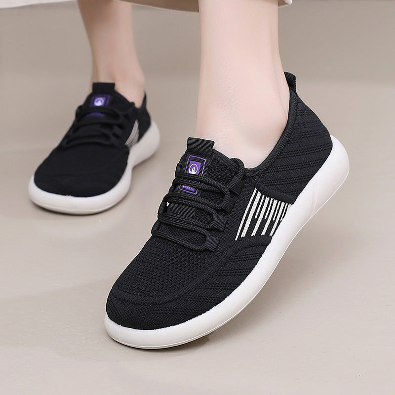 Damen Atmungsaktive Sport-Sneakers mit elastischer Schnürung und flexibler Sohle R&B