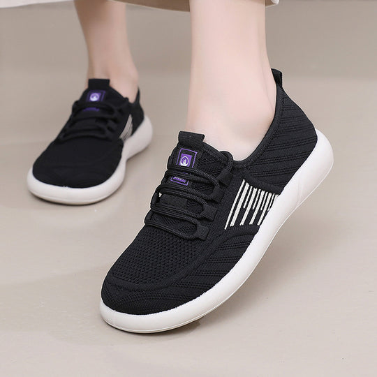 Damen Atmungsaktive Sport-Sneakers mit elastischer Schnürung und flexibler Sohle R&B