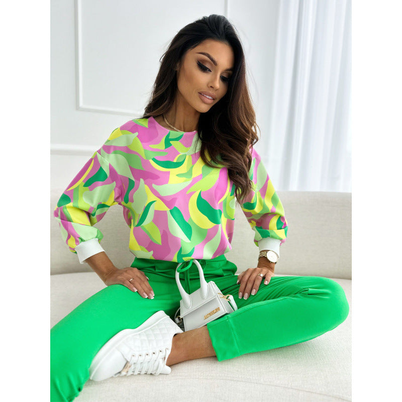 Damen Floral Print Freizeit Sweatshirt R&B
