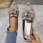 Damen Stilvolle und komfortable Ballerinas mit großem Schleifendetail R&B