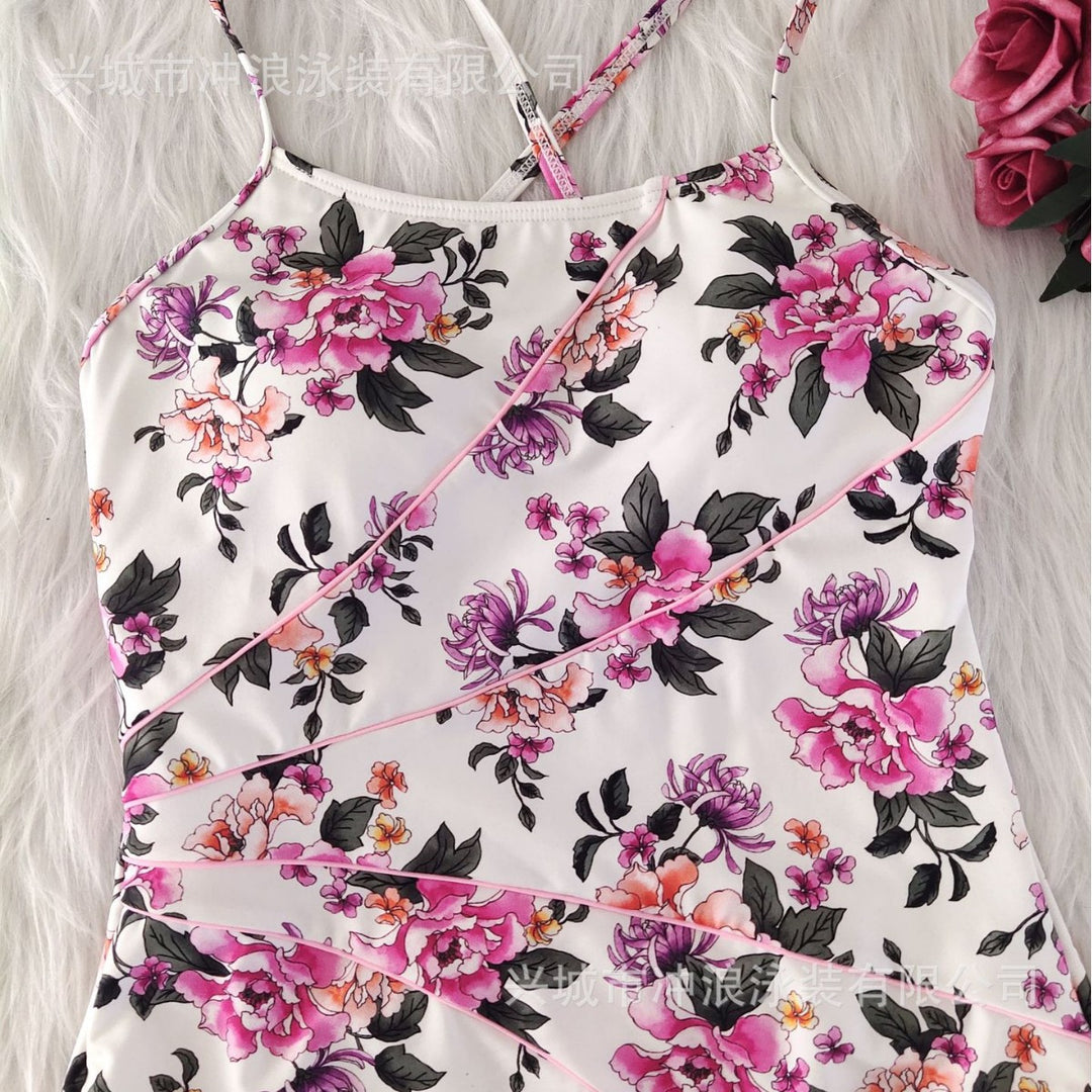 Damen Floraler Sportbadeanzug mit rückenfreier Silhouette R&B
