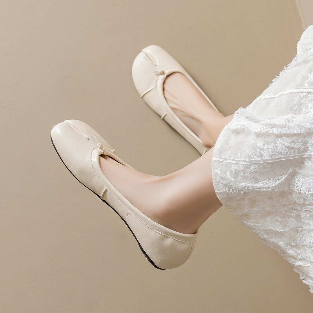 Damen Ballerina mit geschmeidigem Leder und elastischem Komfort R&B