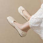Damen Ballerina mit geschmeidigem Leder und elastischem Komfort