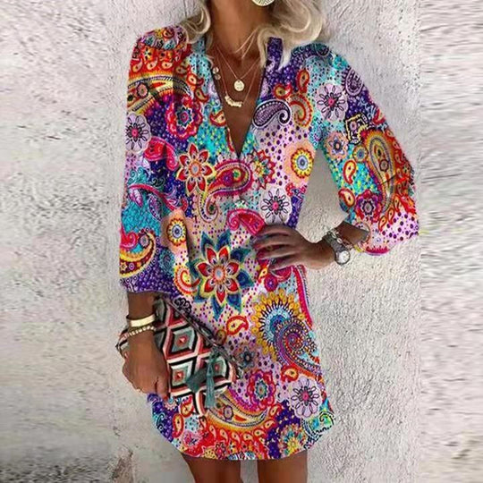 Damen Freizeitkleid im verspielten Paisley-Design R&B