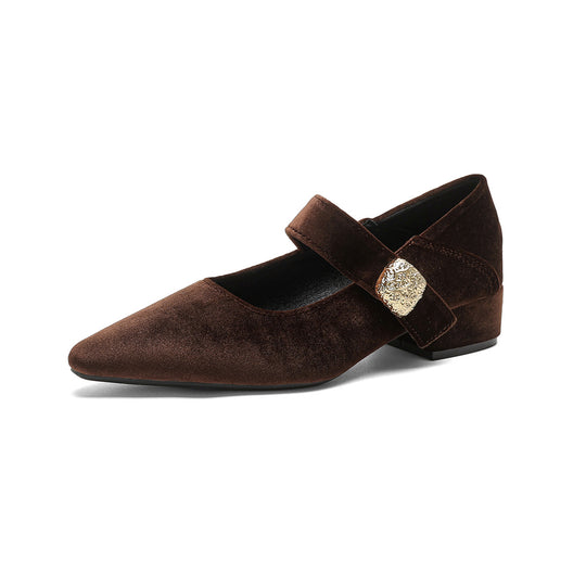 Damen spitze Ballerinas mit eleganter Schnallenverzierung R&B