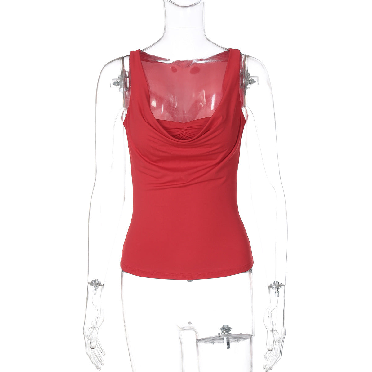 Damen Figurbetontes Tank-Top mit geschmackvollem Drapierungselement R&B