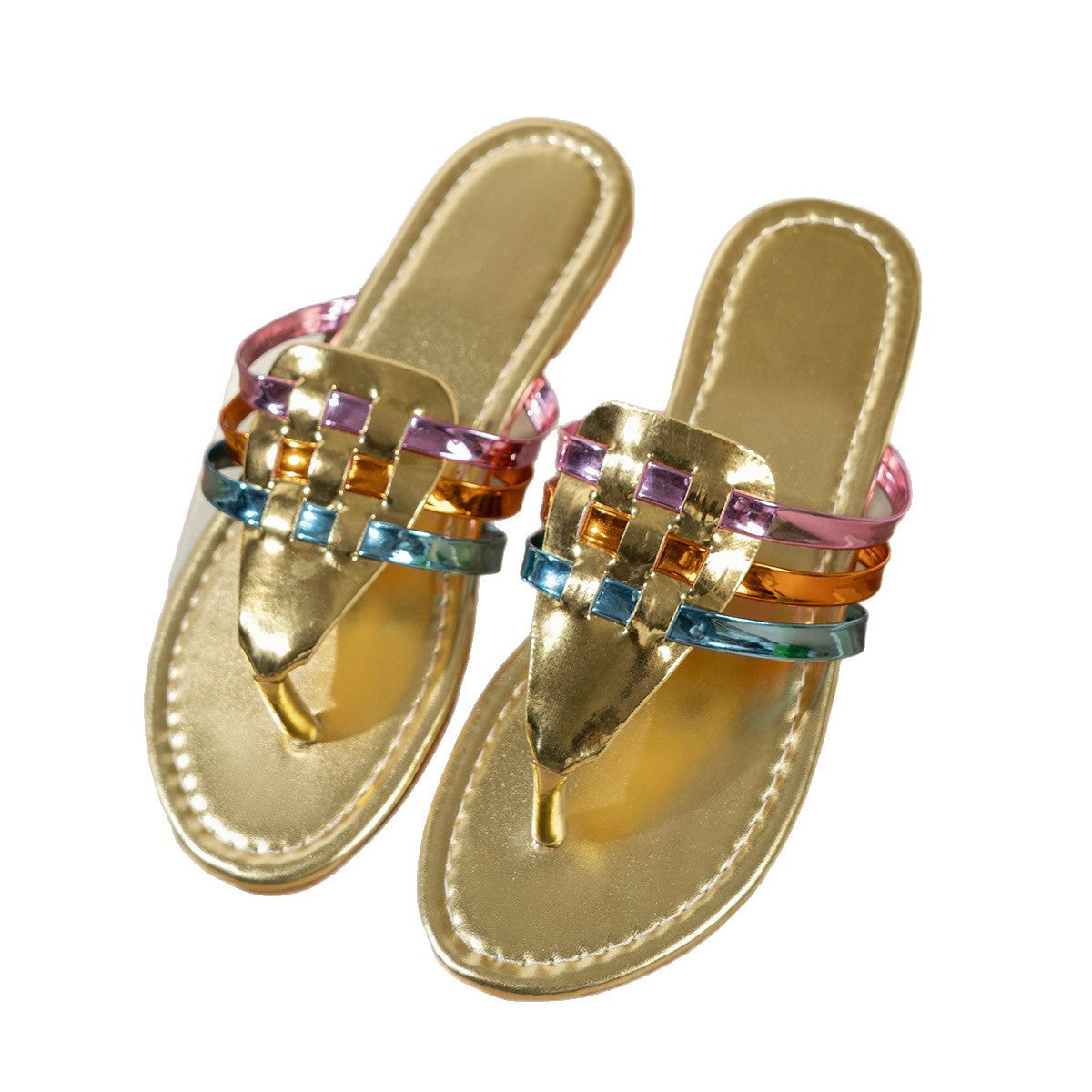Damen modische Flip-Flops mit bunten Riemen R&B