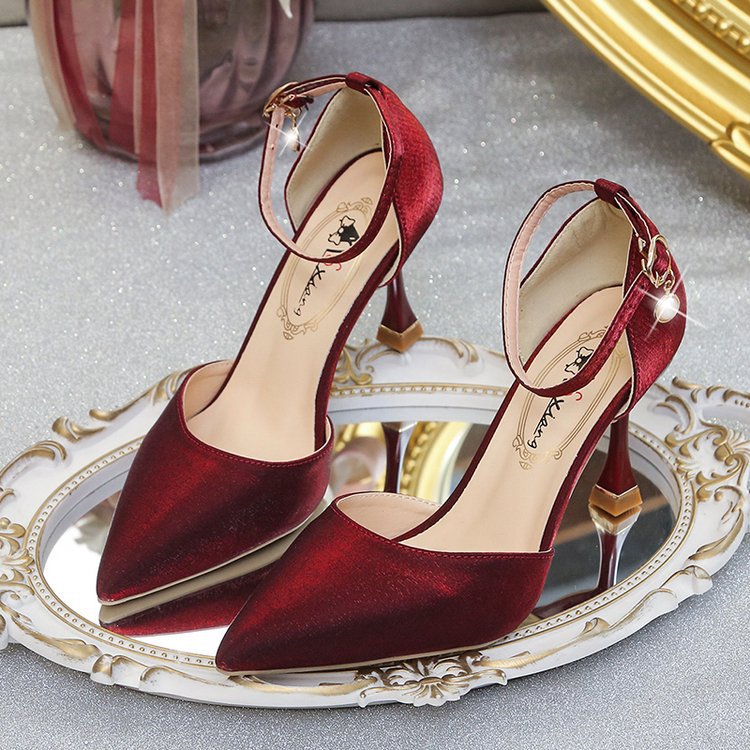 Damen elegante Spitzen Hochhackige Schuhe mit zierlichen Riemen R&B