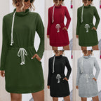 Damen Lässiges Kleid mit Kordelzug und praktischen Taschen R&B