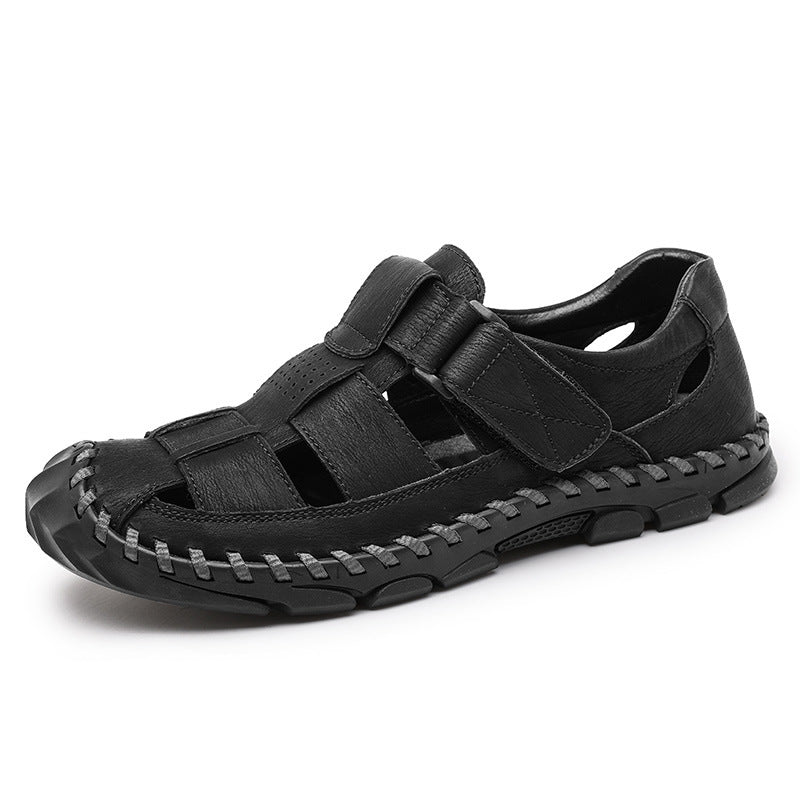 Herren Komfortable Leder-Sandalen mit atmungsaktivem Design und verstellbarem Riemensystem R&B