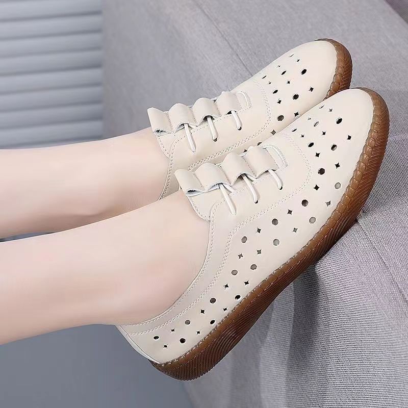 Damen atmungsaktive Sneaker mit modischem Lochdesign und rutschfester Sohle R&B